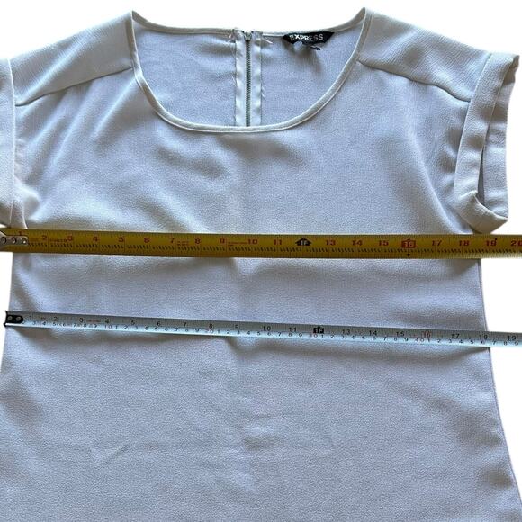 Womens Blouse Small White Classic Textured Minimalist Classic Timeless Polished - Picture 2 of 7